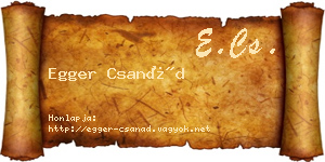Egger Csanád névjegykártya