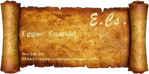 Egger Csanád névjegykártya